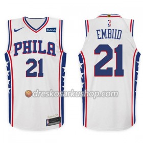 Muški NBA Dres Philadelphia 76ers Joel Embiid 21 Nike 2017-18 Bijela Swingman